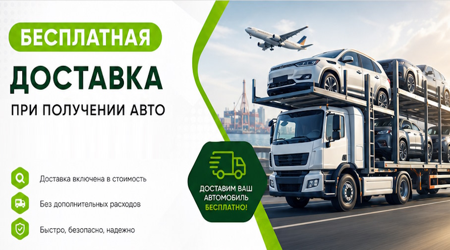 Акция! Бесплатная доставка по Шелехове при получении авто